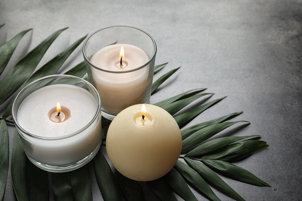 burning wax candles