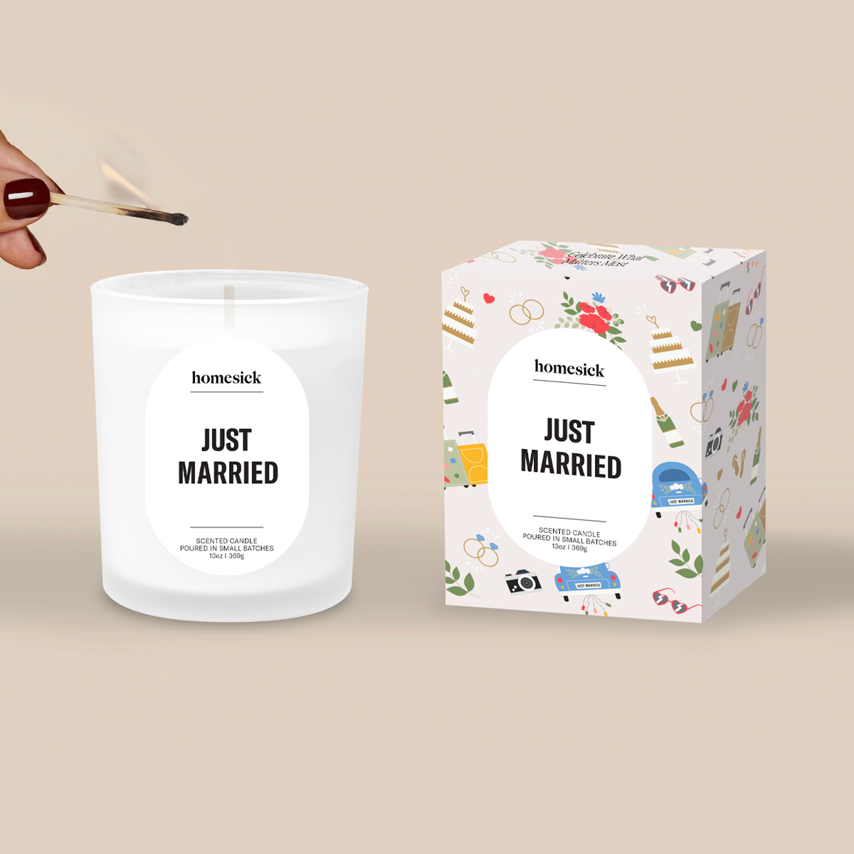 Just Married Candle