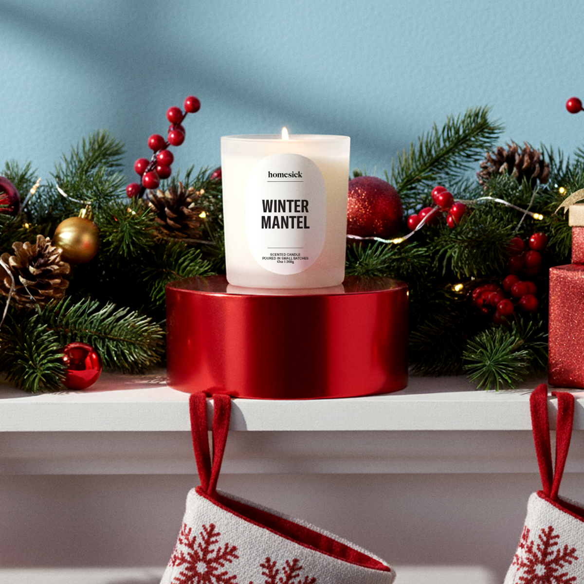 Winter Mantel Candle