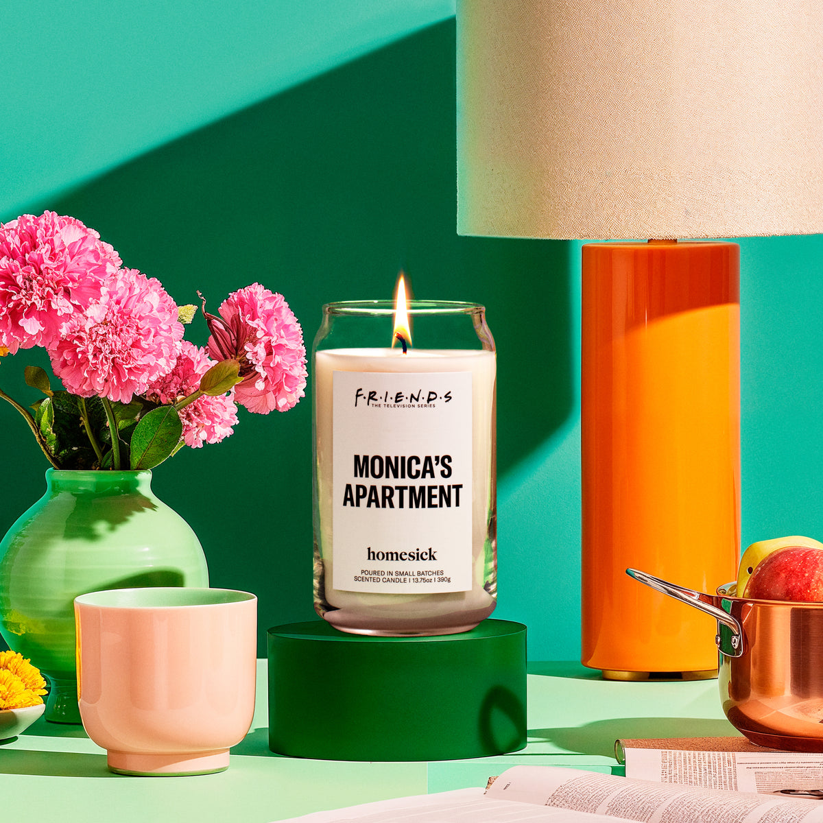 Candle in a stylized lifestyle scene