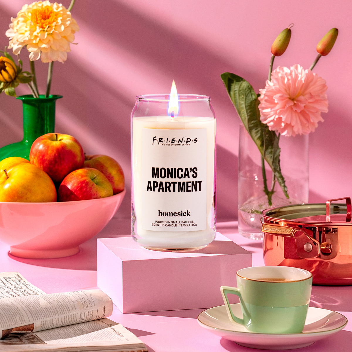 Candle in a stylized lifestyle scene