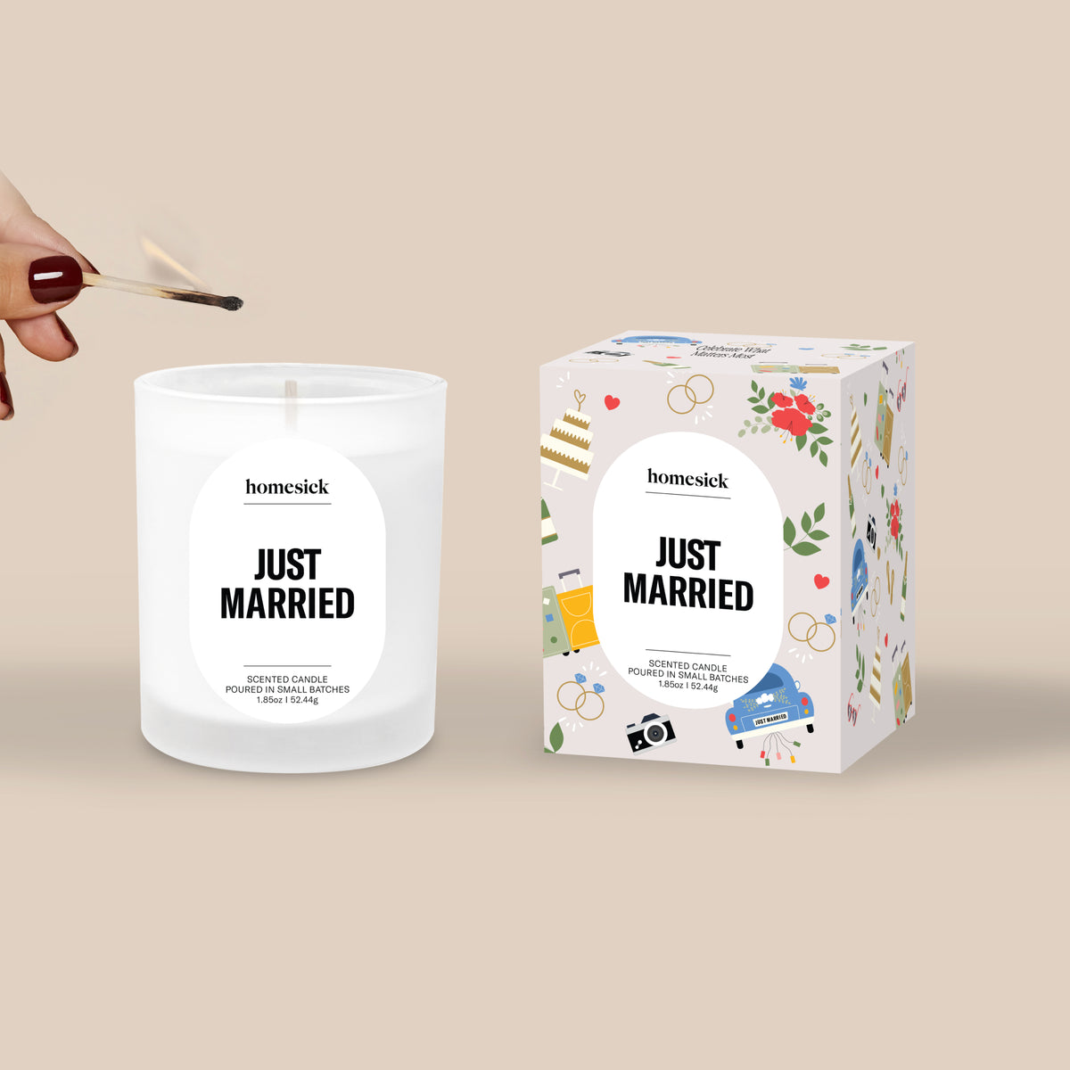 Just Married Mini Candle